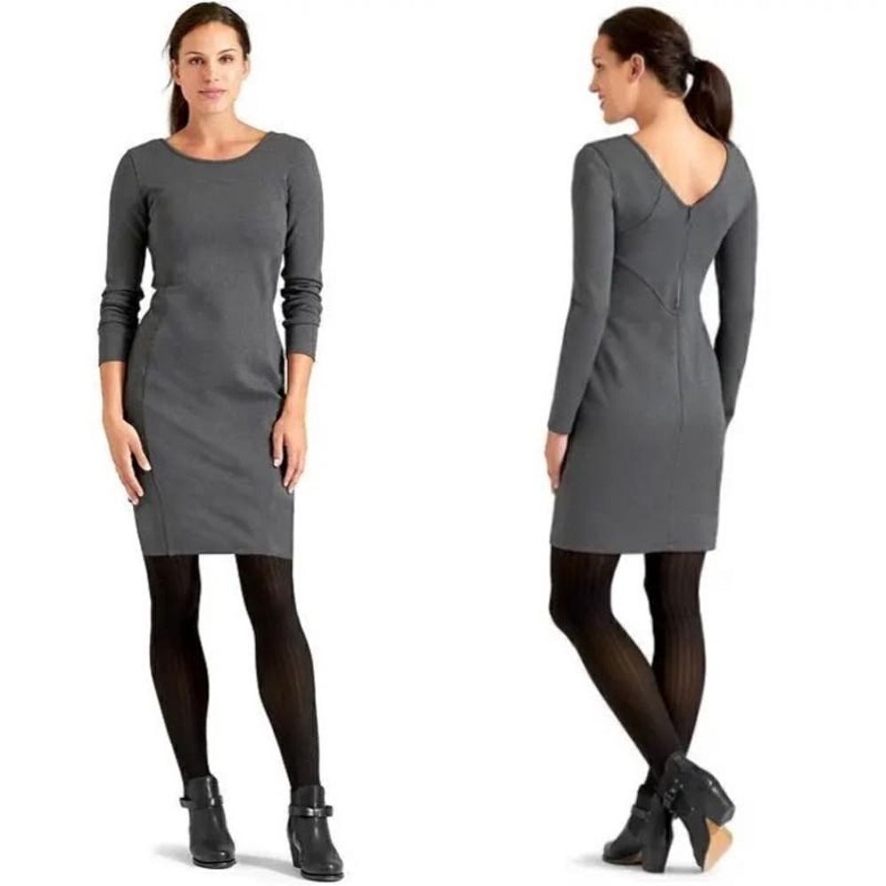 Athleta Illusion Long Sleeve Dress in Charcoal Heather Gray - Size: XXS